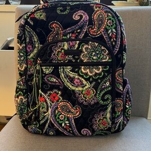 Vera Bradley Black and Multicolor Paisley Backpack